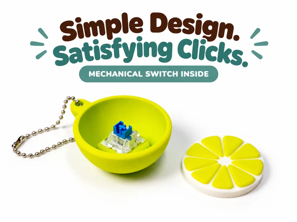 Citrus Slice Fidget Clicker, Keychain Ready, photo 3 of 4 - Citrus Slice Fidget Clicker, Keychain Ready Toys & Games