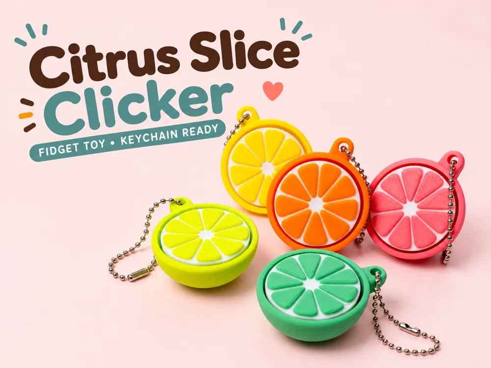 Citrus Slice Fidget Clicker, Keychain Ready - Other Toys & Games, in stock in India