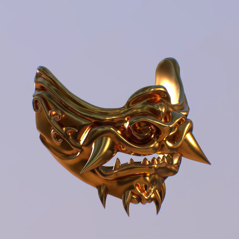 Classic Oni Mask, photo 3 of 4 - Classic Oni Mask Props & Cosplay