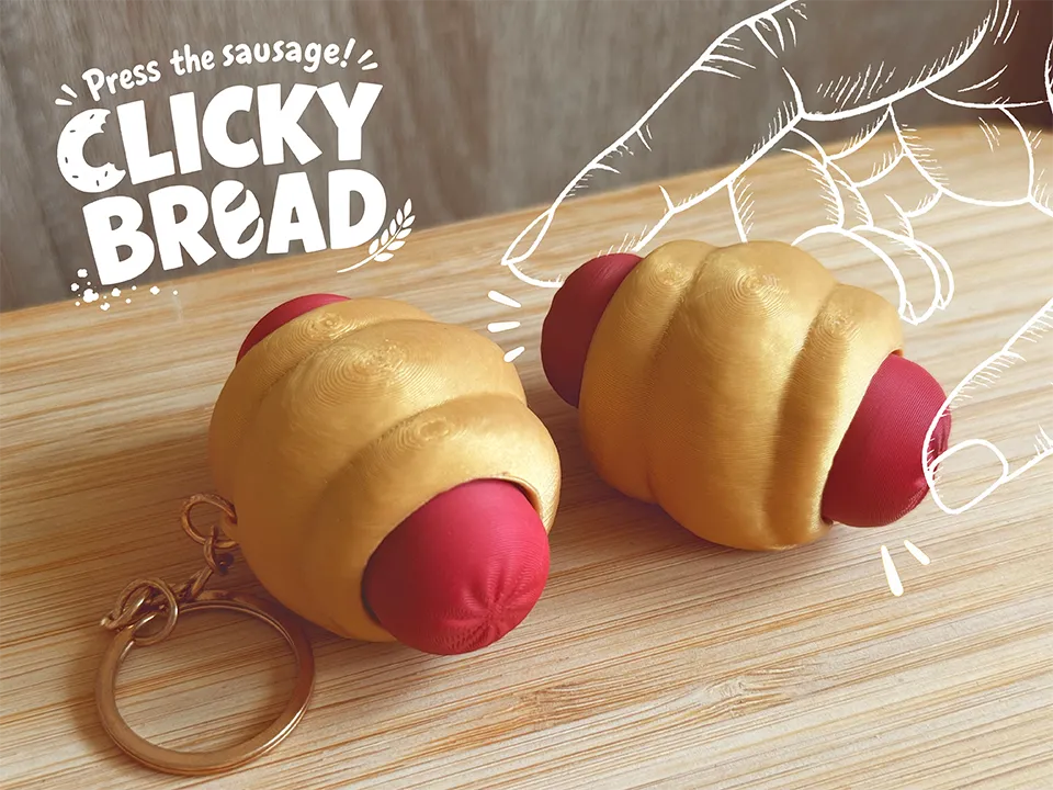 Clicky Bread, Hong Kong Sausage Bun Fidget Toy, photo 2 of 4 - Clicky Bread, Hong Kong Sausage Bun Fidget Toy Toys & Games