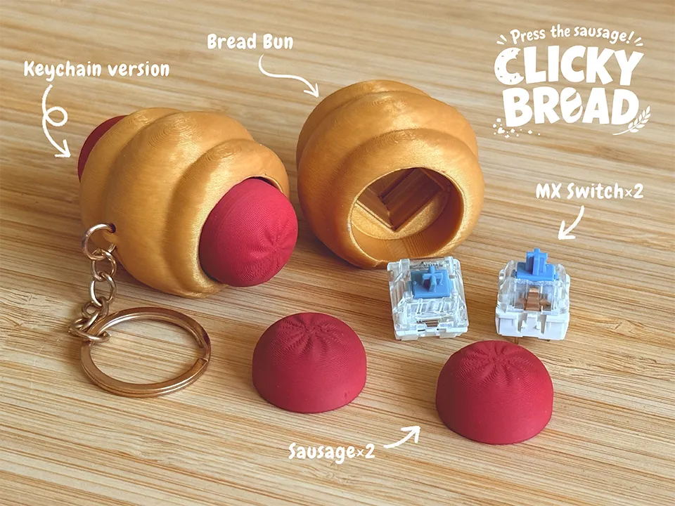 Clicky Bread, Hong Kong Sausage Bun Fidget Toy, photo 3 of 4 - Clicky Bread, Hong Kong Sausage Bun Fidget Toy Toys & Games