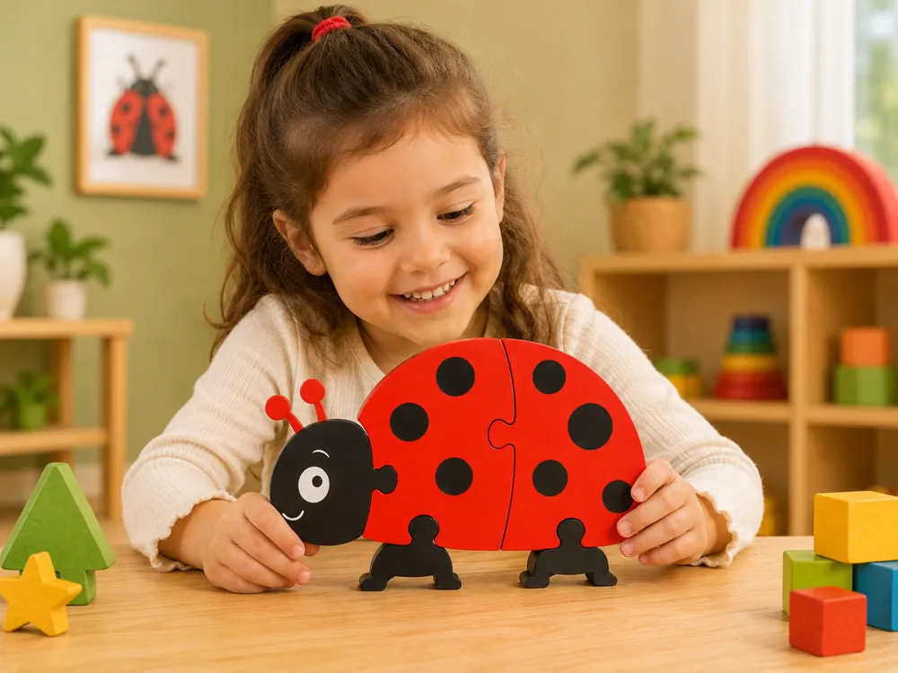 COCCINELLA Puzzle 3D, Stile Montessori | Bambini, photo 4 of 5 - Interlocking & 3D Puzzles, animal puzzle