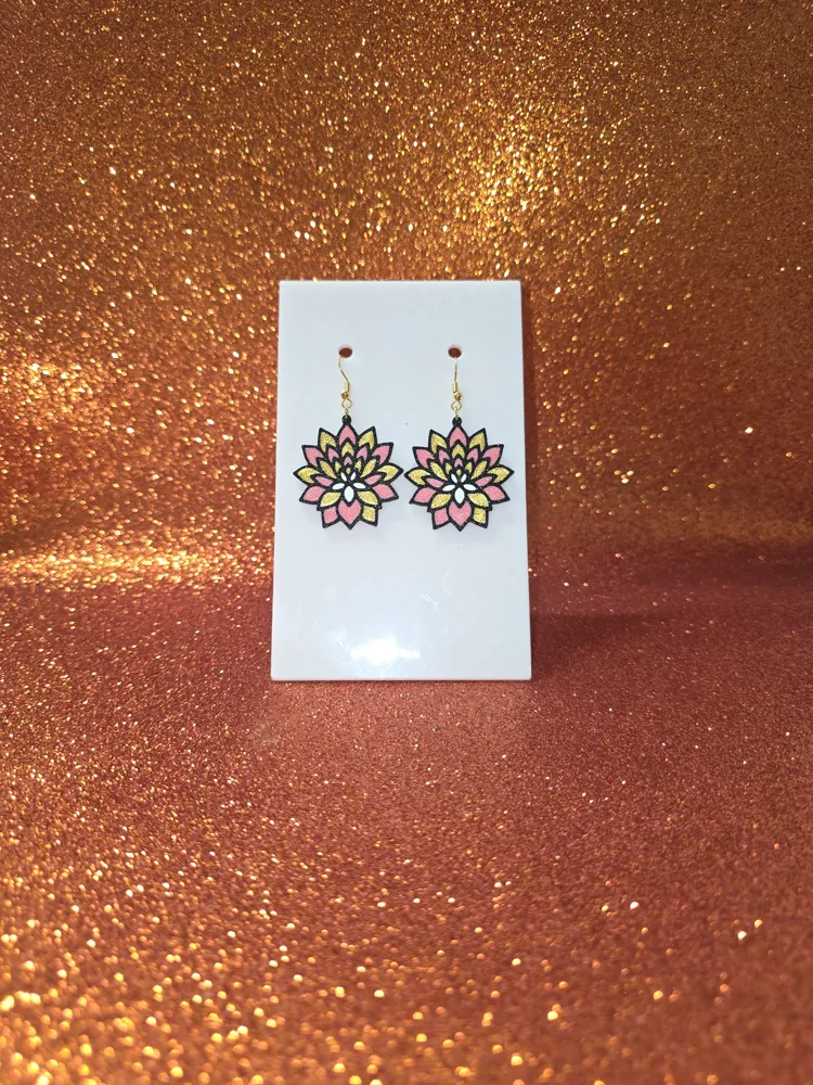 Colored flower earrings, photo 2 of 4 - Colored flower earrings Jewellery & Accessories