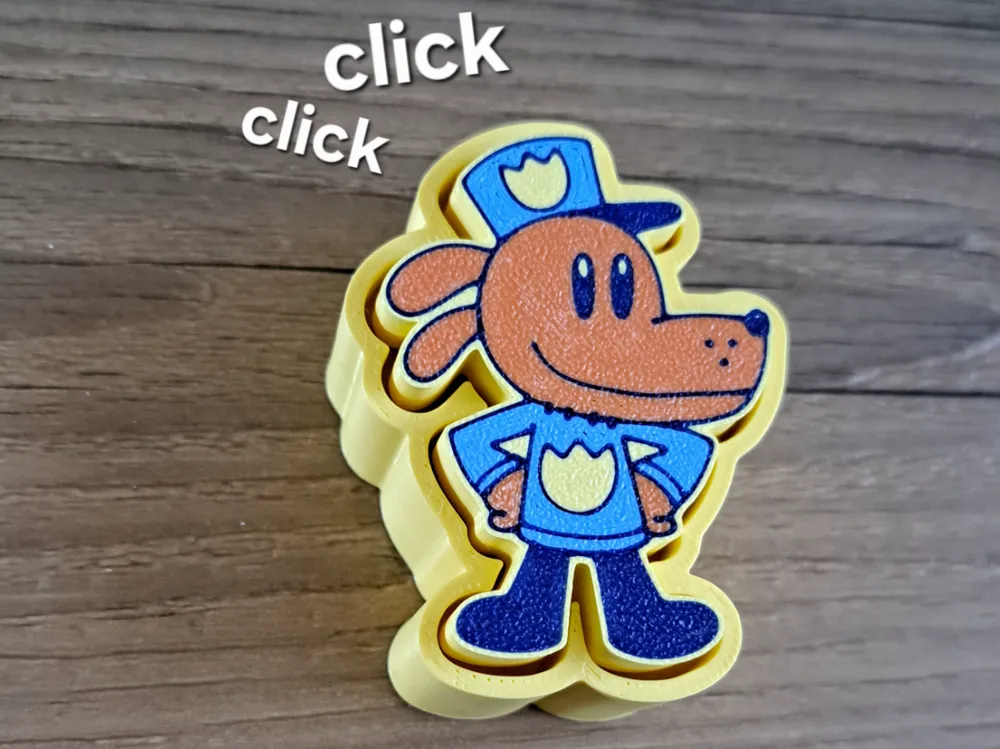 Cool Dog Man fidget clicker toy clicky