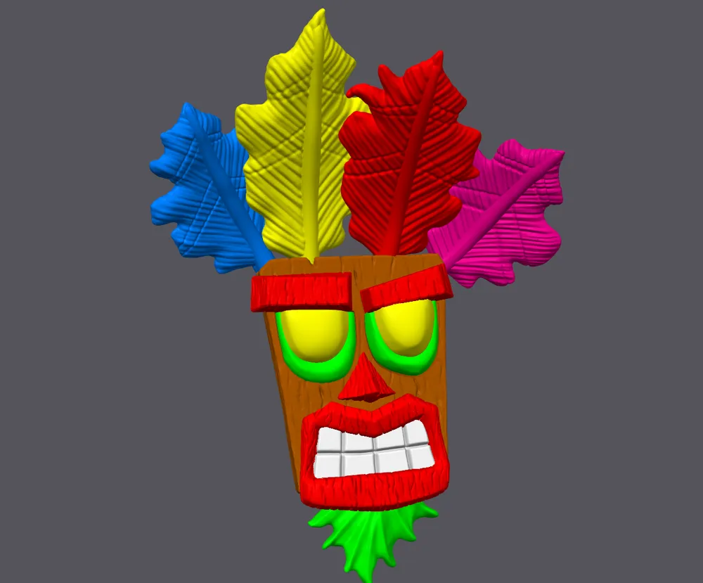 Crash Bandicoot Aku Aku Mask Ready 10 Parts), photo 4 of 4 - Crash Bandicoot Aku Aku Mask Ready 10 Parts) Props & Cosplay