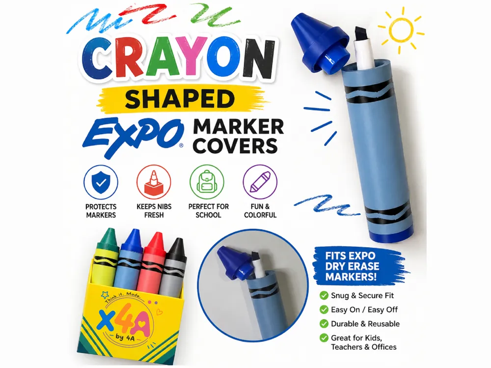 Crayon-Shaped EXPO Marker Cover x4A, photo 3 of 4 - Crayon-Shaped EXPO Marker Cover x4A Education