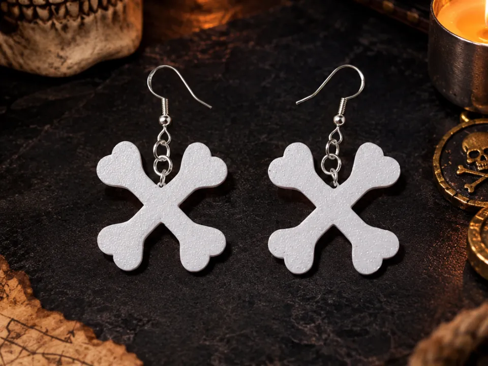 Crossed bones earrings - Earrings, in stock in India