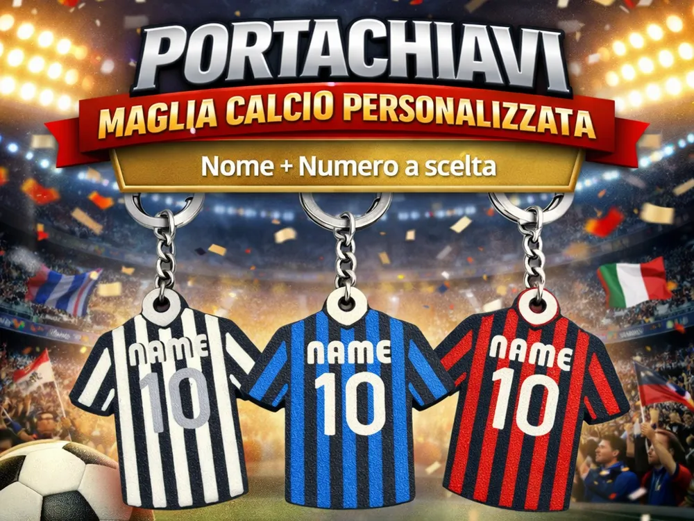 Portachiavi maglia calcio personalizzata-nome-idea, another view - Keychains, portachiavi nome numero