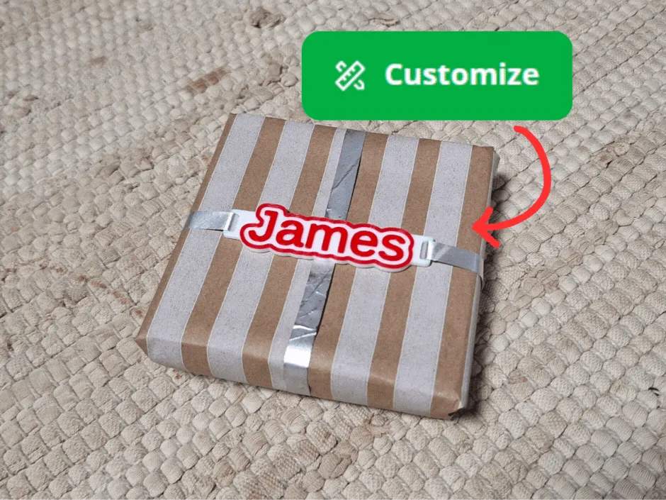 Custom Gift Nametag - Christmas Gift Nametag, another view - Christmas Gifts & Stocking Fillers, gift wrapping