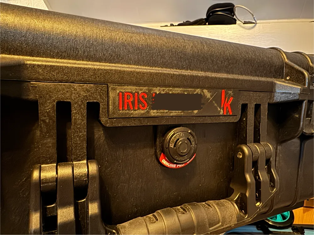 Custom Peli 1510, 1560, 1610, 1620 etc Nameplate, photo 2 of 4 - Name Plates, pelicase