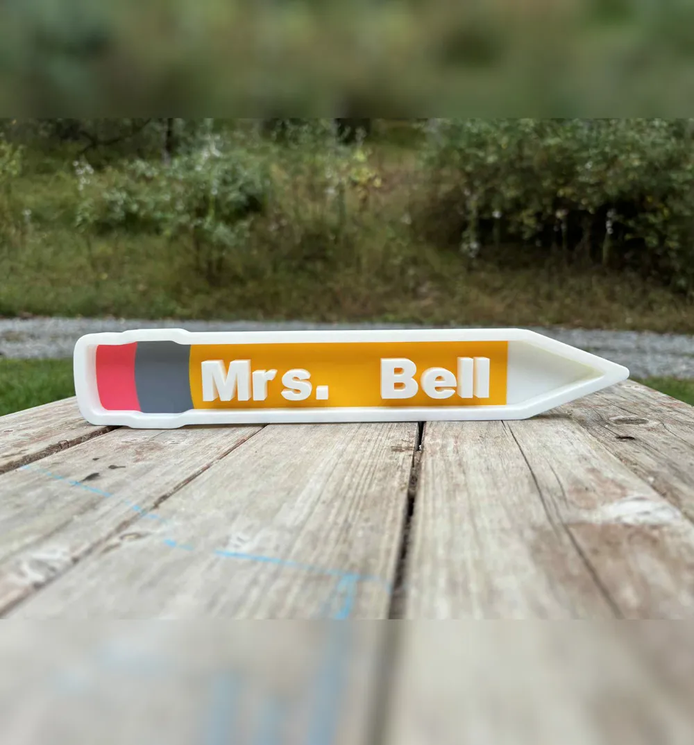 Custom Pencil tabletop name sign, photo 2 of 4 - Pens, Pencils & Accessories, teacher