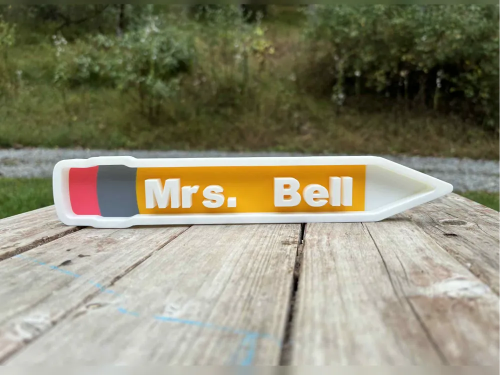 Custom Pencil tabletop name sign, another view - Pens, Pencils & Accessories, christmas