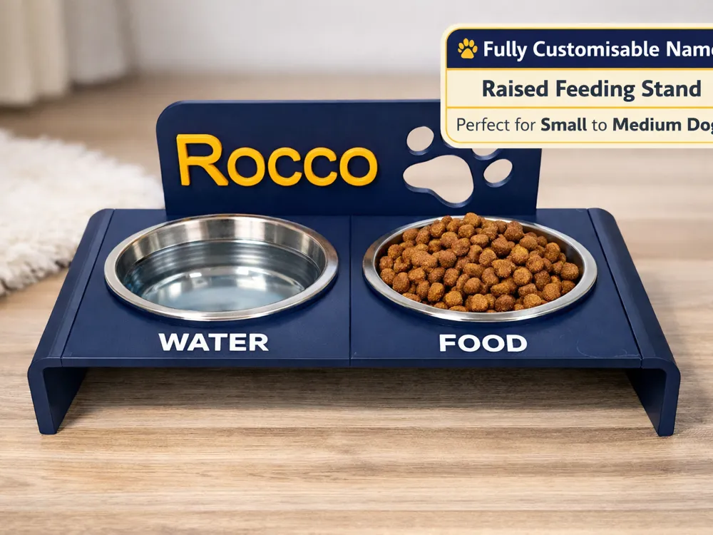 custom pet feeder with riser