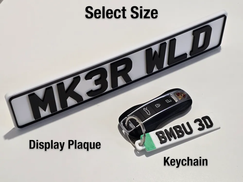Custom UK Number Plate - Keychain & Display Plaque, photo 2 of 4 - Photo & Custom Keychains, key chain