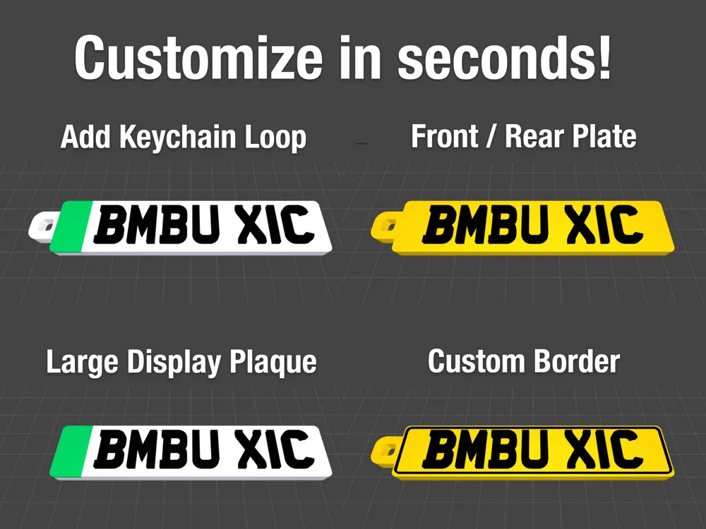 Custom UK Number Plate - Keychain & Display Plaque, photo 3 of 4 - Photo & Custom Keychains, customize
