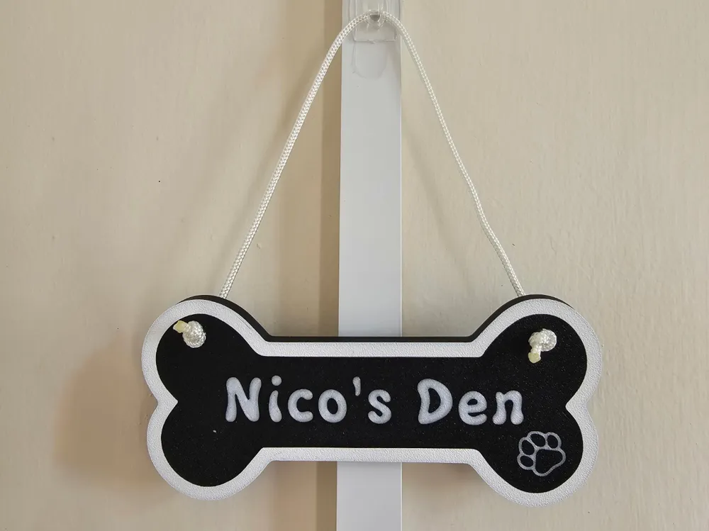 Customisable Dog Bone Sign / Pet Name Plate, photo 3 of 4 - Customisable Dog Bone Sign / Pet Name Plate Pets
