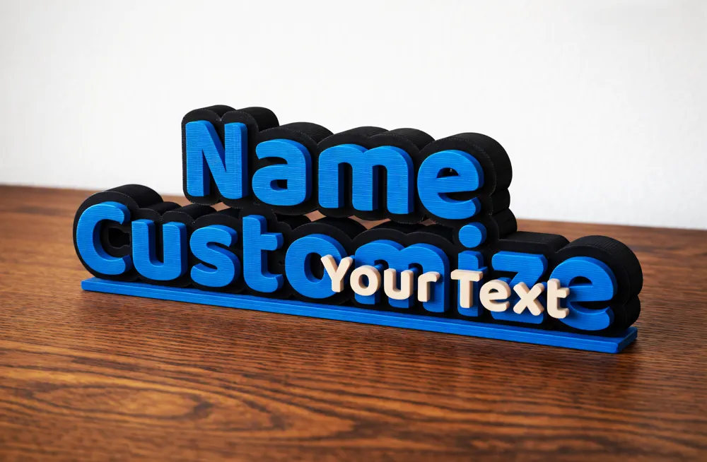 Customizable 3D layered Name Sign Generator, photo 3 of 4 - Custom & Name Signs, decor