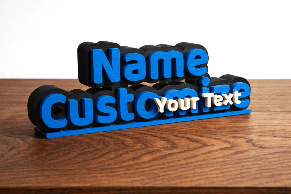 Customizable 3D layered Name Sign Generator, another view - Custom & Name Signs, text