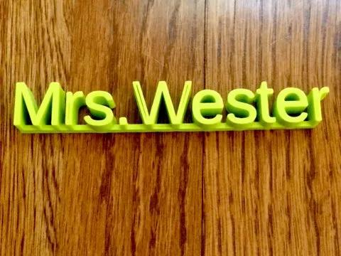 Customizable 3D name plate, photo 2 of 4 - Name Plates, parametric