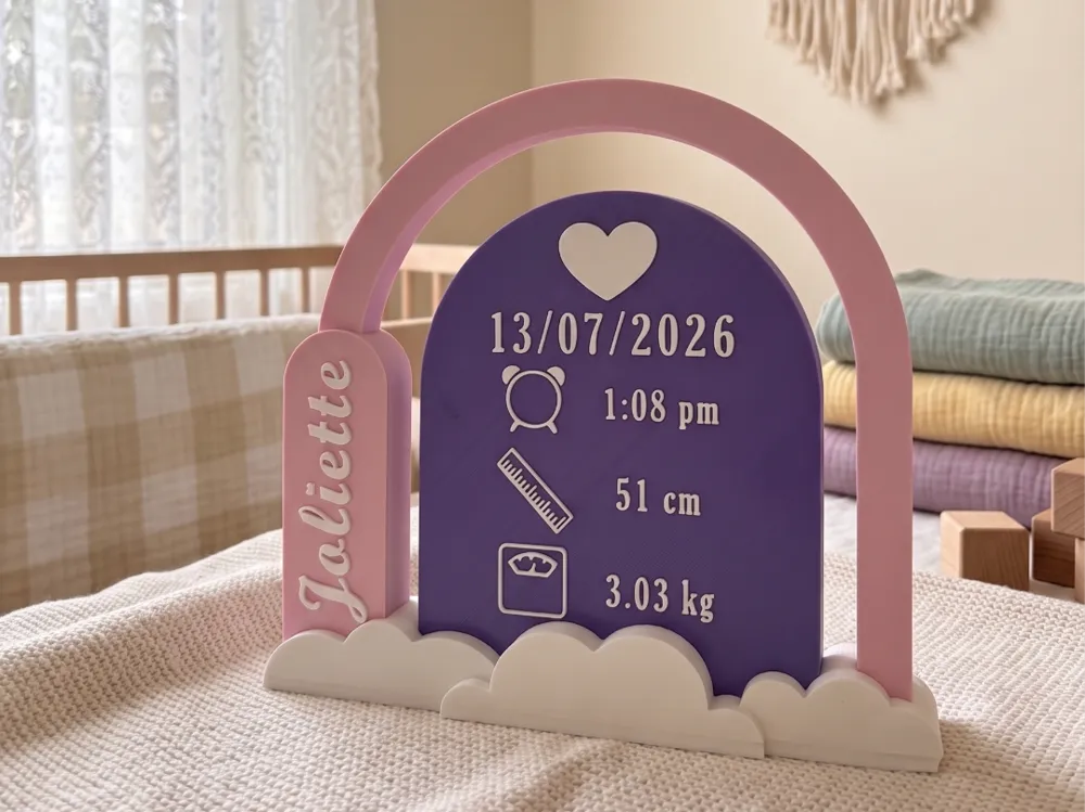 Customisable Baby Birth Sign, photo 2 of 4 - Customisable Baby Birth Sign Household