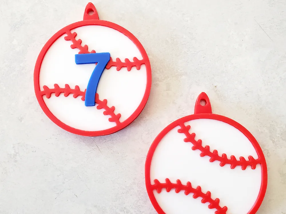 Customizable Baseball / Softball Keychain/Bag Tag, another view - Photo & Custom Keychains, cool