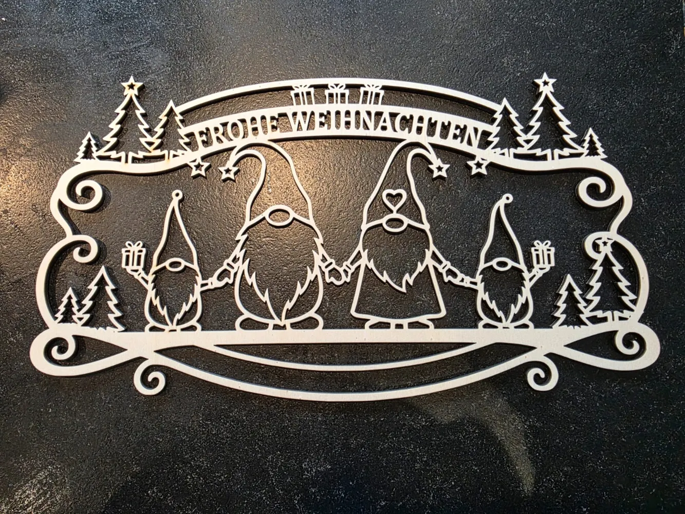 Customizable Christmas Gnome Family Sign, another view - Welcome & Family Signs, wallart