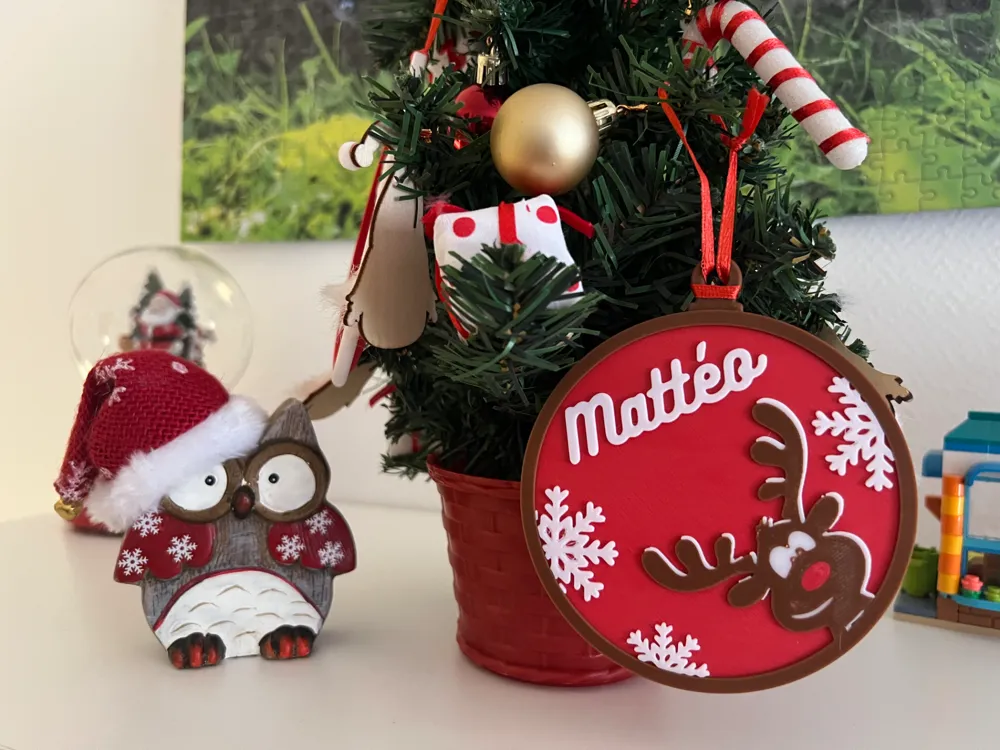 Customizable Christmas Ornament - Makerlab, another view - Christmas Ornaments & Baubles, deer
