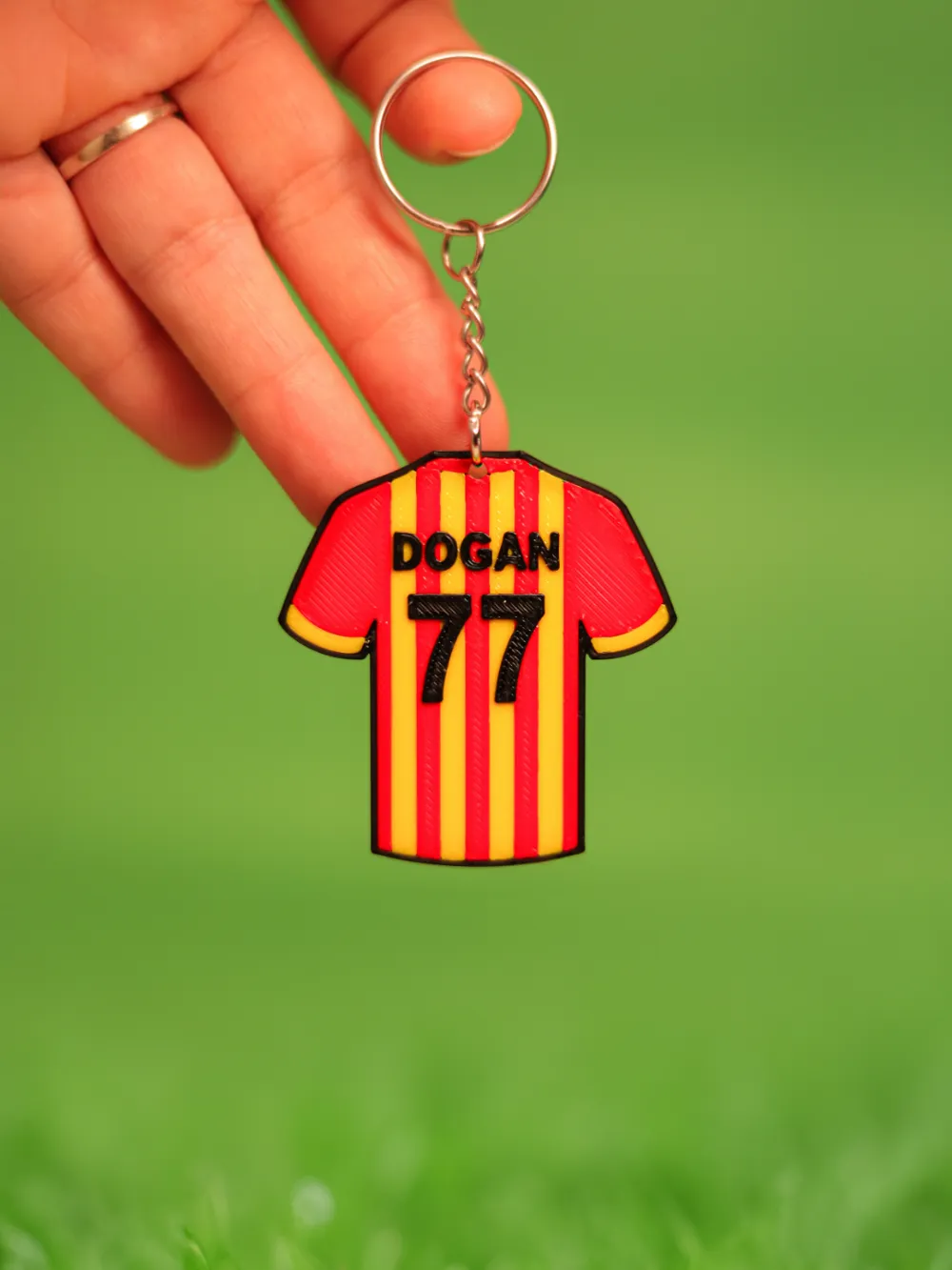 Customizable Fan Jersey Keychain, another view - Photo & Custom Keychains, football