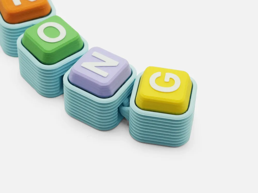 Flexi Name Clicker Keychain, Custom, photo 3 of 4 - Photo & Custom Keychains, clicker button