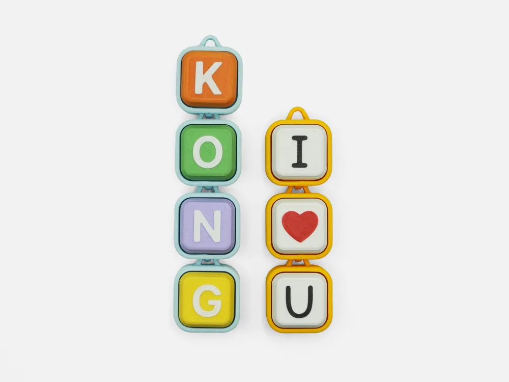 Flexi Name Clicker Keychain, Custom, photo 4 of 4 - Photo & Custom Keychains, fidget toy