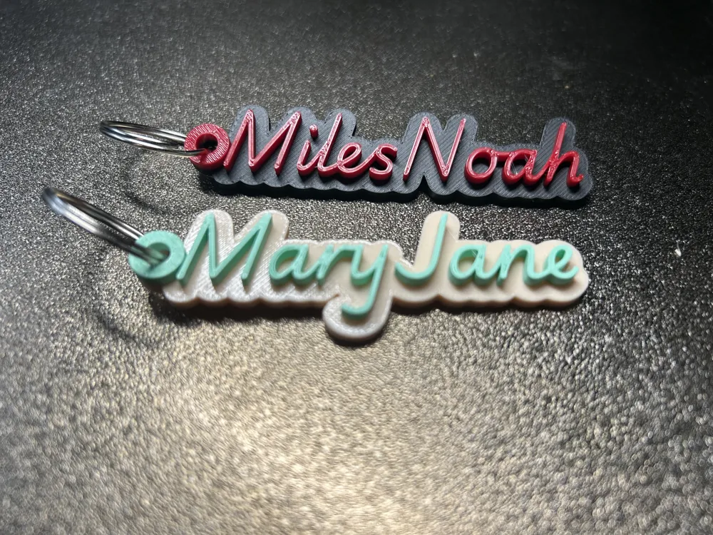 Customizable Keychain with Ring and Stylish Text, photo 2 of 4 - Photo & Custom Keychains, keyring