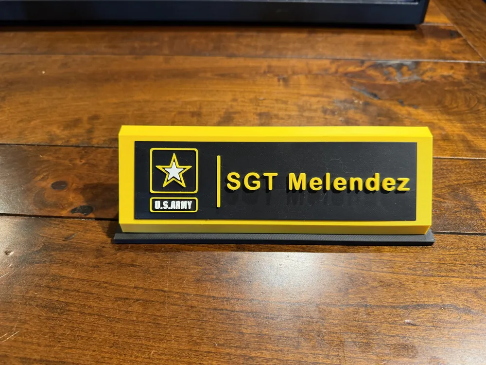 Customizable Military Desk Nameplate, photo 3 of 4 - Name Plates, home