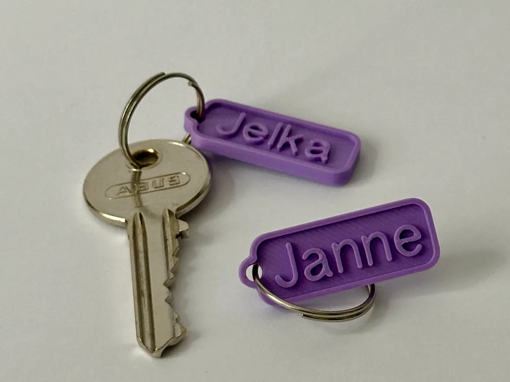 customizable name tag, another view - Name & Initial Gifts, key chain