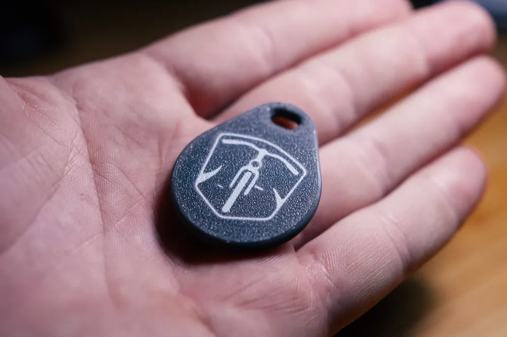 Customizable NFC Tag Keychain (Text + Logo), photo 4 of 4 - Photo & Custom Keychains, OpenSCAD