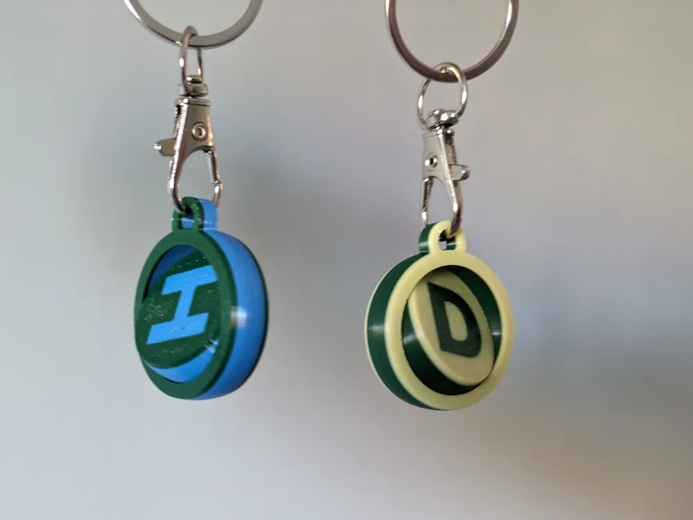 Customizable Rotating Letter/Initials Keyrings, another view - Photo & Custom Keychains, keychain