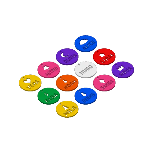 Customizable Round Name Keychains, 12 Variations, another view - Photo & Custom Keychains, custom keychain