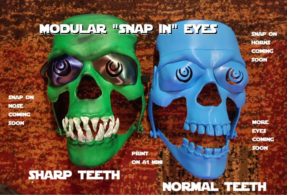 Customizable Skull Mask - Movable Jaw, photo 4 of 4 - Skull Masks, scary