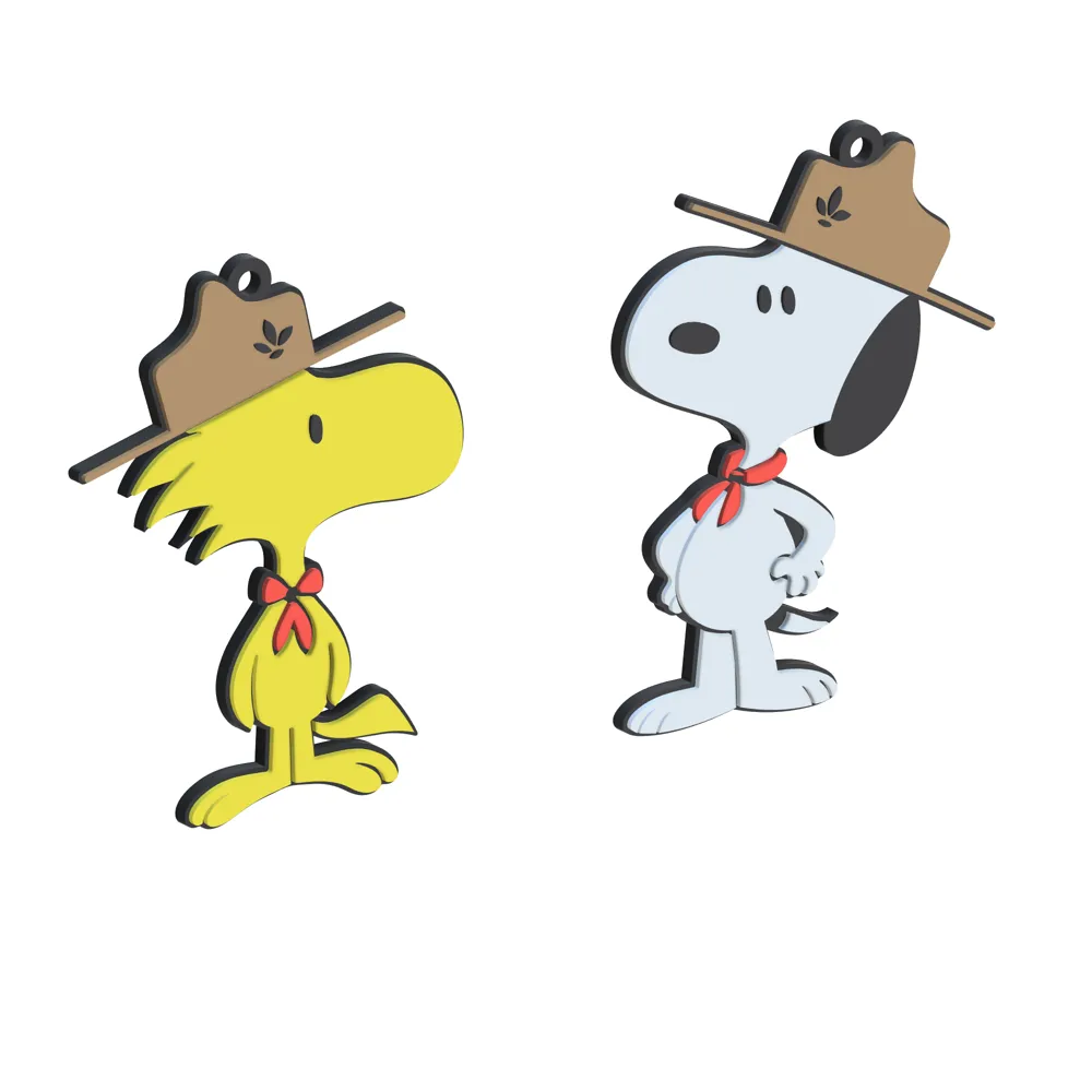 Customizable Snoopy & Woodstock Scout Keychain, photo 3 of 4 - Photo & Custom Keychains, costumizable