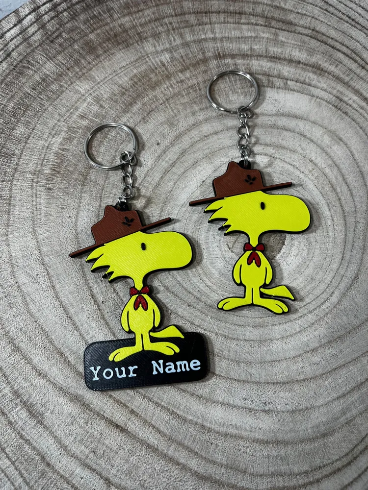 Customizable Snoopy & Woodstock Scout Keychain, photo 4 of 4 - Photo & Custom Keychains, scouts