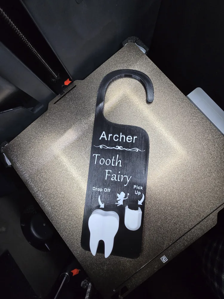 Customizable Tooth Fairy Door Hanger, photo 4 of 4 - Door Signs & Door Hangers, sign
