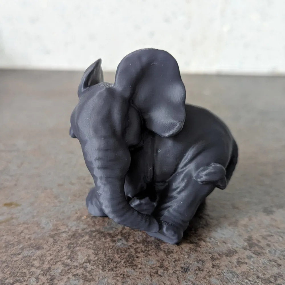 Cute Baby Elephant ornament 2, another view - Elephant Figurines, statue