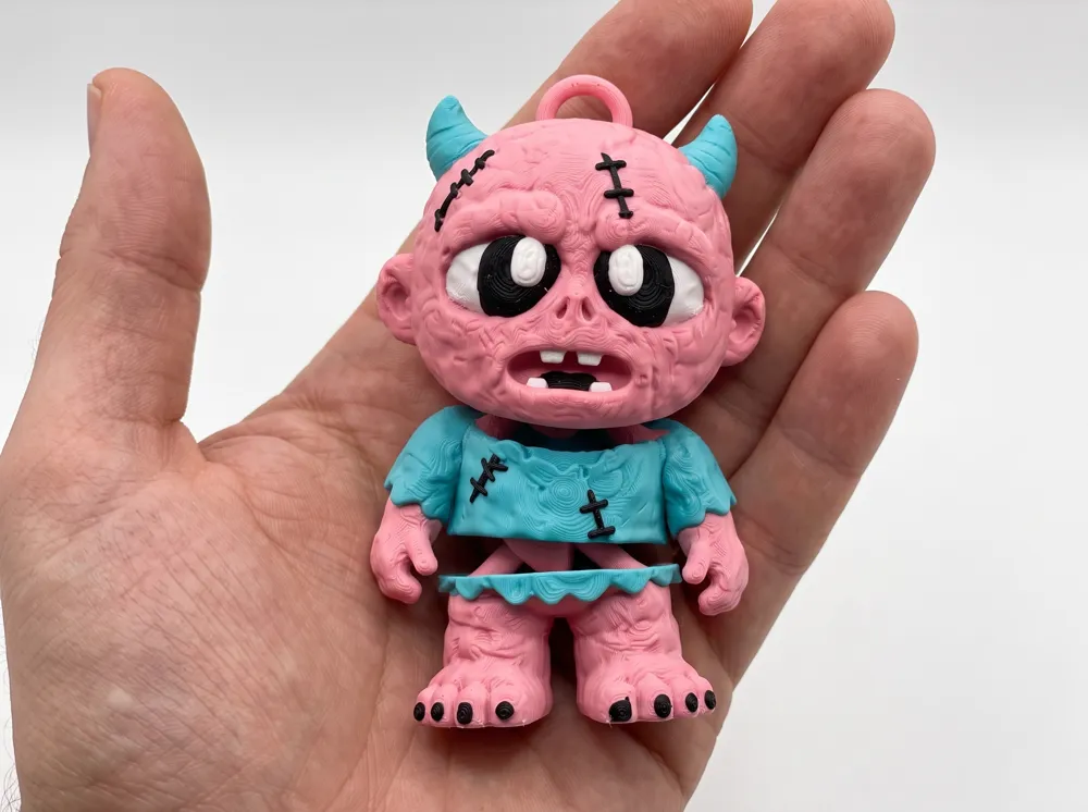 Cute Baby Monster Flexi Keychain, photo 4 of 4 - Cute Baby Monster Flexi Keychain Toys & Games