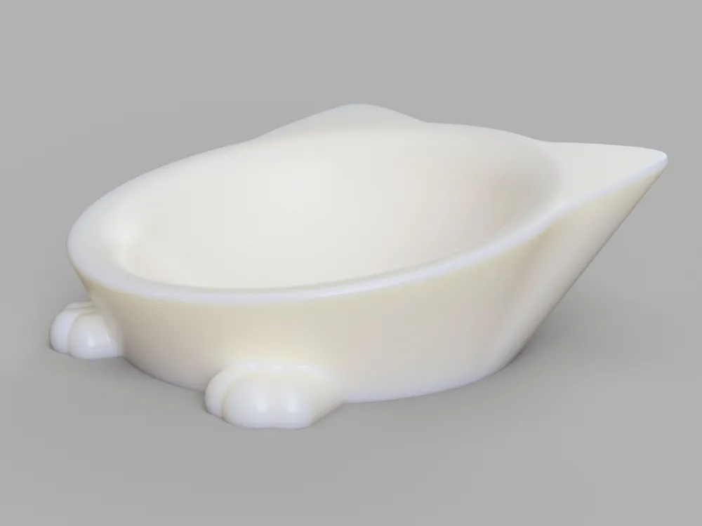 Cute cat bowl, another view - Cat Bowls & Feeders, silhouette