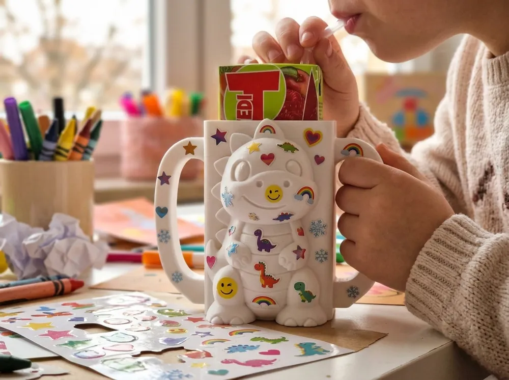Cute Dino Juice Box Holder with Handles for Kids, photo 2 of 4 - Cute Dino Juice Box Holder with Handles for Kids Toys & Games