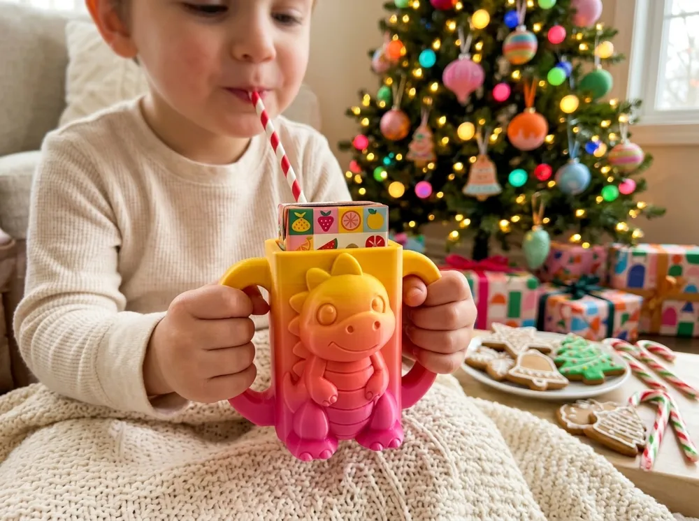 Cute Dino Juice Box Holder with Handles for Kids, photo 4 of 4 - Cute Dino Juice Box Holder with Handles for Kids Toys & Games
