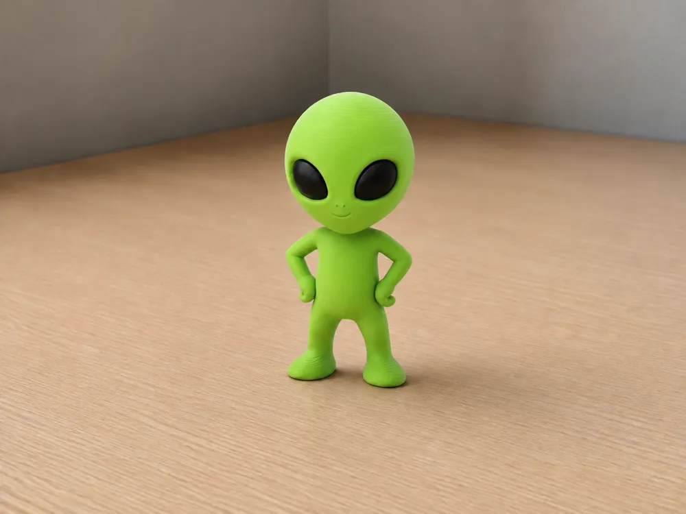 Cute Chibi Alien Figure, Hands on Hips, photo 3 of 4 - Cute Chibi Alien Figure, Hands on Hips Miniatures