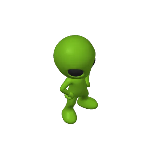 Cute Chibi Alien Figure, Hands on Hips, photo 4 of 4 - Cute Chibi Alien Figure, Hands on Hips Miniatures