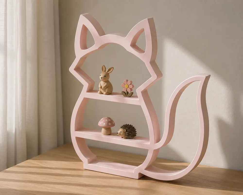 Cute Fox Kids Shelf, Tabletop or Wall Mounted, photo 3 of 4 - Cute Fox Kids Shelf, Tabletop or Wall Mounted Storage & Organisation