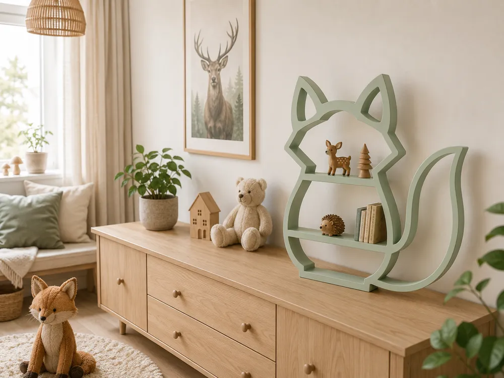 Cute Fox Kids Shelf, Tabletop or Wall Mounted, photo 4 of 4 - Cute Fox Kids Shelf, Tabletop or Wall Mounted Storage & Organisation