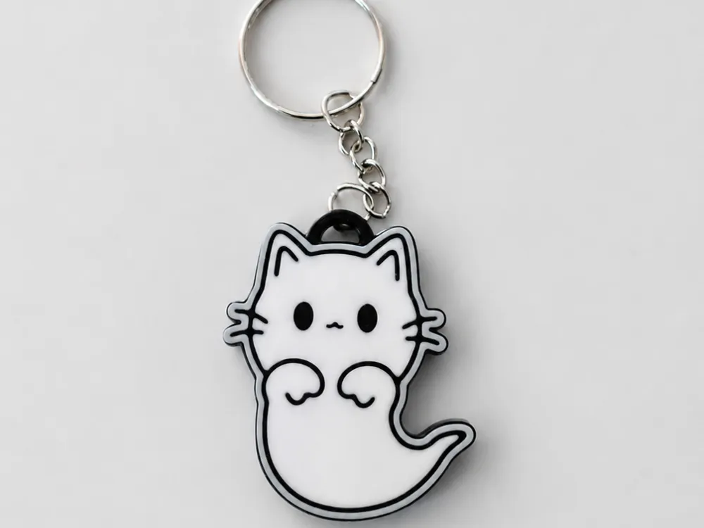 Cute Ghost Keychain, photo 4 of 4 - Cute Ghost Keychain Generative Art